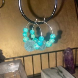 2 for $15**Handmade Unique One of a Kind Beaded Hoop Earrings
